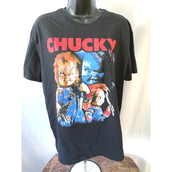 Chucky Horror Movie Graphic Tee Black XL - Picture 1 of 6